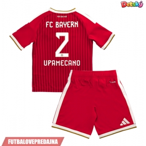 Lacne Dětský Futbalové dres Bayern Munich Dayot Upamecano #2 2026-27 Krátky Rukáv - Domáci (+ trenírky)